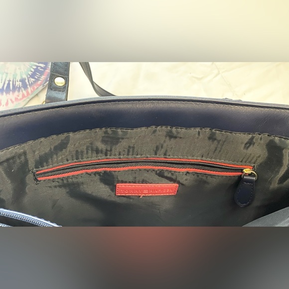 Tommy Hilfiger Red, White, and Blue Striped Tote Purse - Picture 5 of 10